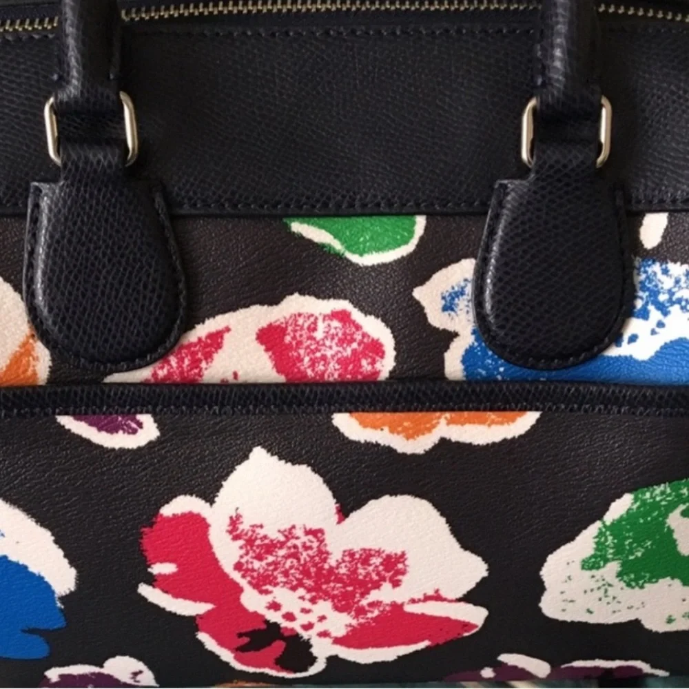 Coach Bennett Satchel Floral Print Navy Blue crossbody bag and handbag